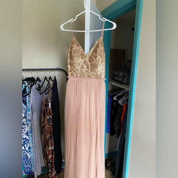 Honey (Chelsea) Formal Gold/Nude Dress - Picture 2 of 5